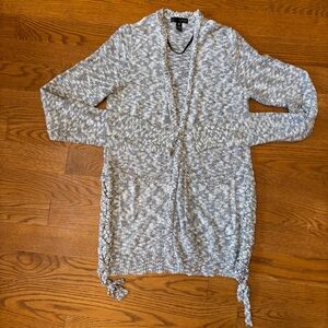 Aqua Black and White Knit Cardigan